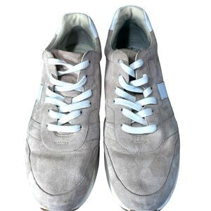 Lauren by Ralph Lauren Rylee  lace up leather light blush white sneaker shoes.